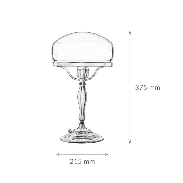 Lampe de table Abat-jour en verre Vert en laiton véritable