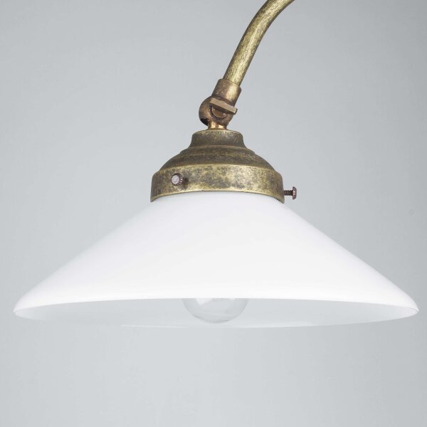 Lampe de bureau en laiton verre 49 cm E14 à lancienne