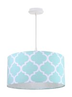 Suspension ronde Blanc Tissu Lampe de table à manger