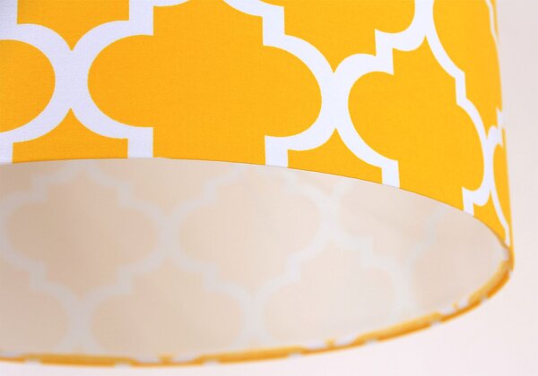 Lampe suspendue Blanc Tissu rond Lampe de table à manger rétro