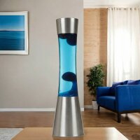 Stimmungsvolle Lavalampe Blau Silber 39,5 cm Retro