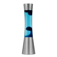 Stimmungsvolle Lavalampe Blau Silber 39,5 cm Retro