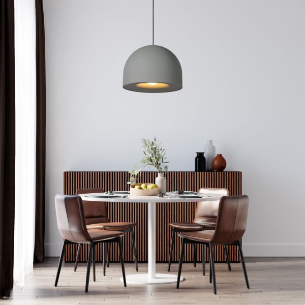 Hängelampe Metall Grau E27 Ø50 cm rund modern