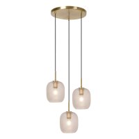 Elegante Hängelampe Messing 3-flammig E27 Gold