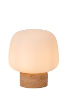 Tischlampe Glas Weiß E14 H:24 cm blendarm rund