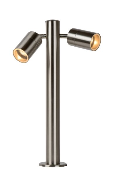Stehlampe Außen Stahl Chrom IP44 GU10 H:30 cm