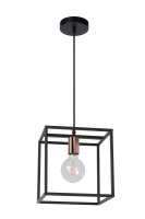 Hängelampe Metall Schwarz Kupfer E27 B:25 cm rund