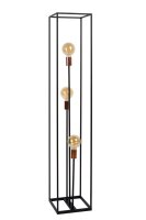 Stehlampe Metall Schwarz Kupfer 3-flammig E27 H:140 cm