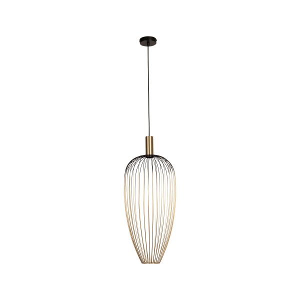 Moderne Hängelampe Schwarz Gold GU10 Ø30 cm rund
