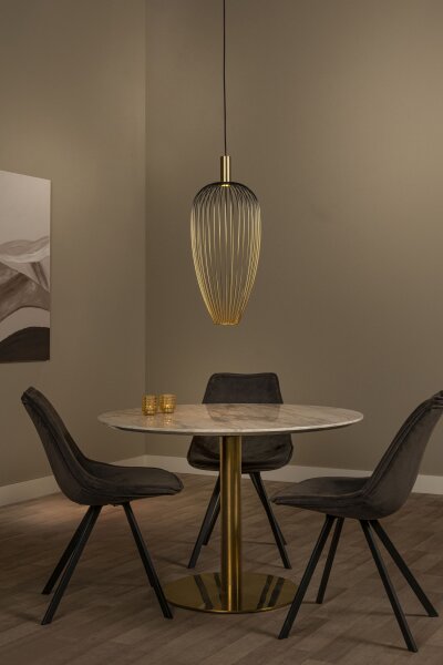 Moderne Hängelampe Schwarz Gold GU10 Ø30 cm rund