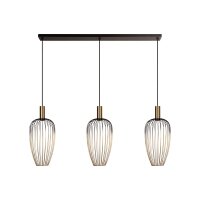 Pendelleuchte Metall Schwarz Gold 3-flammig GU10 115 cm