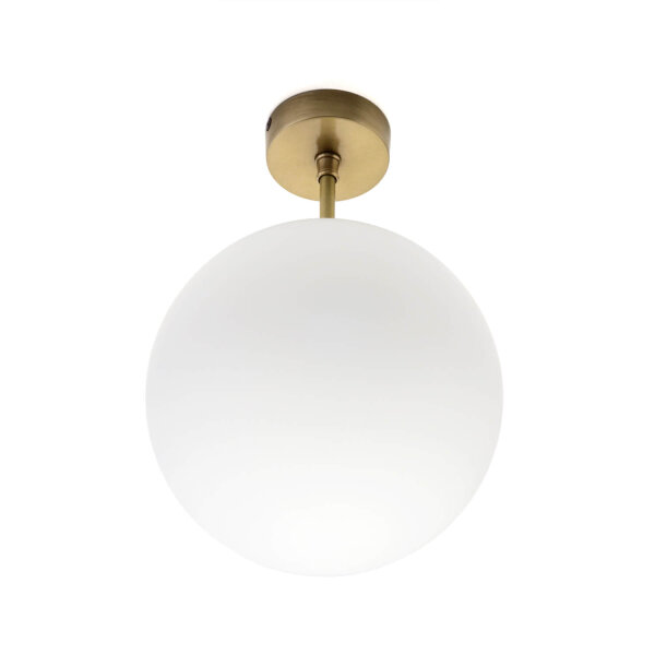 Plafonnier Premium MUSA rond verre laiton véritable