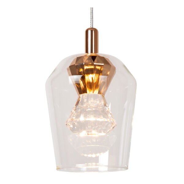 LED Hängelampe Glas Gold Ø13 cm 2700 K elegante