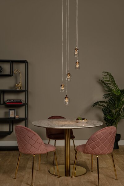 LED Pendelleuchte Gold 5-flammig B:34 cm 2700 K