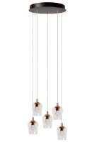 LED Pendelleuchte Gold 5-flammig B:34 cm 2700 K