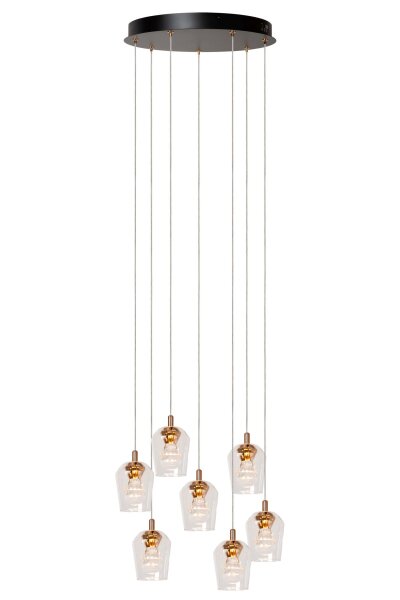 LED Hängelampe Gold 7-flammig L:39 cm 2700 K edel