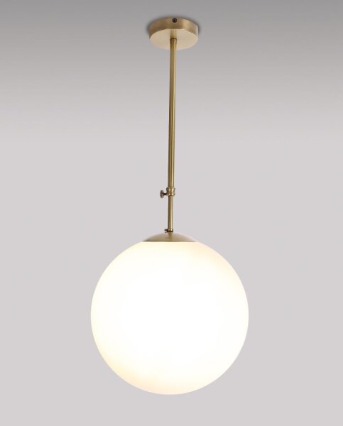 Plafonnier rond MUSA verre laiton véritable réglable