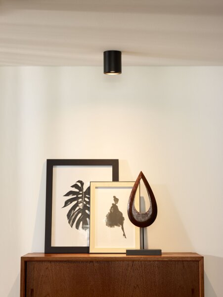 Aufbauspot Aluminium Schwarz GU10 Ø8 cm modern