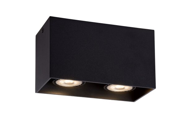 Aufbauspot Aluminium Schwarz GU10 2-flammig edel