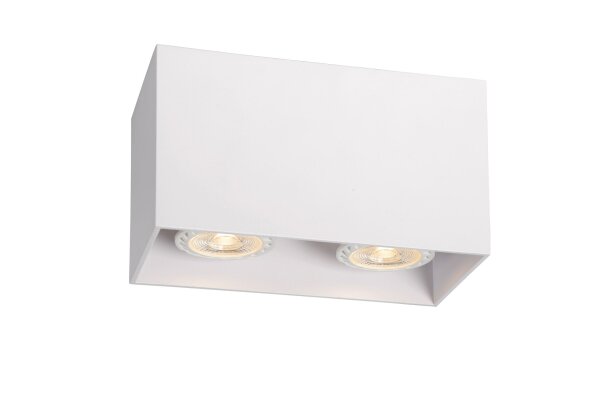 Aufbauspot Aluminium Weiß GU10 2-flammig modern