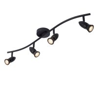 Deckenstrahler flexibel Metall Schwarz GU10 H:76 cm