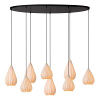 Pendelleuchte Porzellan Weiß 8-flammig E27 H:155,5 cm