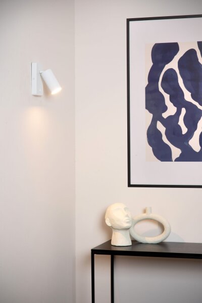 Wandstrahler mit Schalter Weiß flexibel GU10 H:16 cm