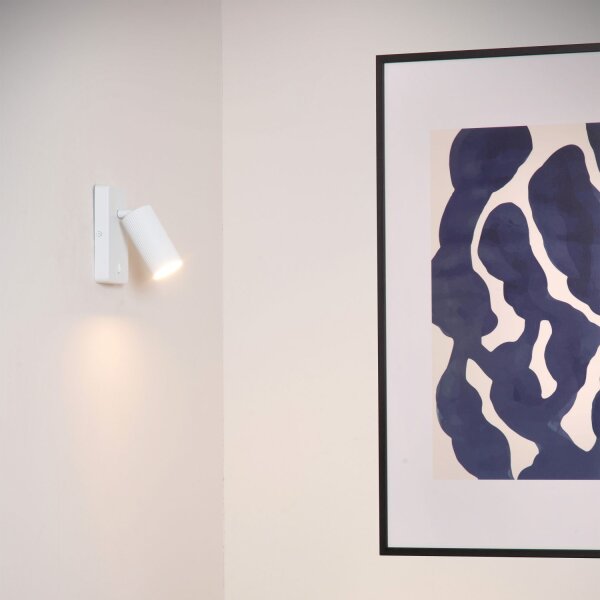 Wandstrahler mit Schalter Weiß flexibel GU10 H:16 cm