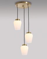 Suspension laiton v&eacute;ritable verre 3 flammes table...