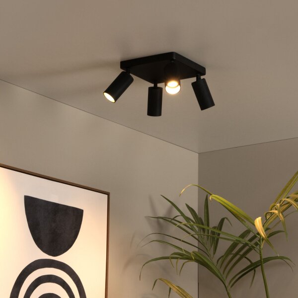 Deckenspot flexibel Schwarz GU10 L:24 cm modern