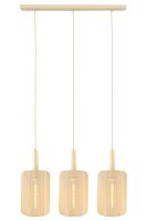Pendelleuchte Metall Beige Messing 3-flammig E27
