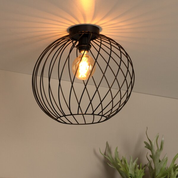 Deckenlampe Metall Schwarz rund Ø40 cm E27 modern