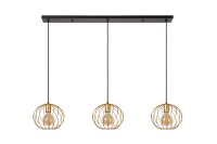Hängelampe Messing Schwarz 3-flammig L:130 cm E27