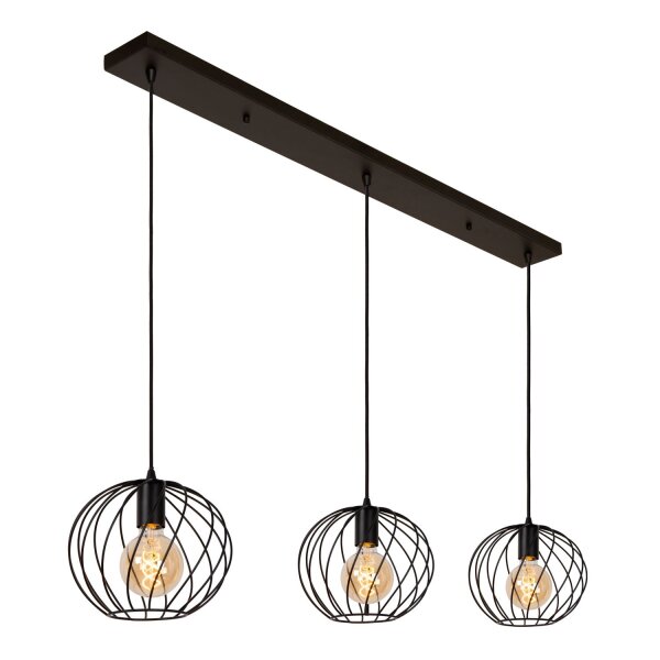 Pendelleuchte Metall Schwarz E27 L:130 cm modern