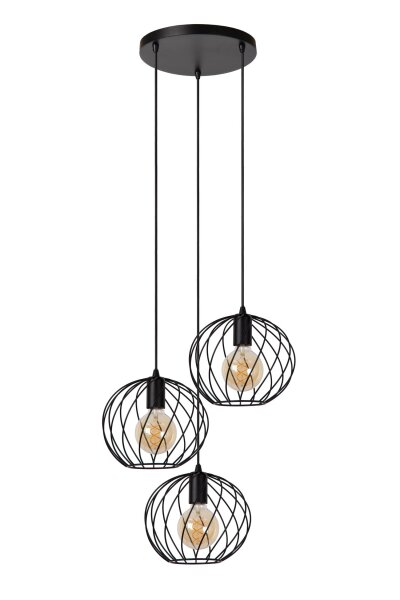 Pendelleuchte Schwarz E27 B:50 cm modern edel rund