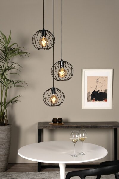 Pendelleuchte Schwarz E27 B:50 cm modern edel rund
