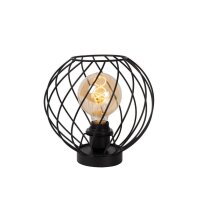 Tischleuchte Schwarz E27 H:22,5 cm modern edel rund