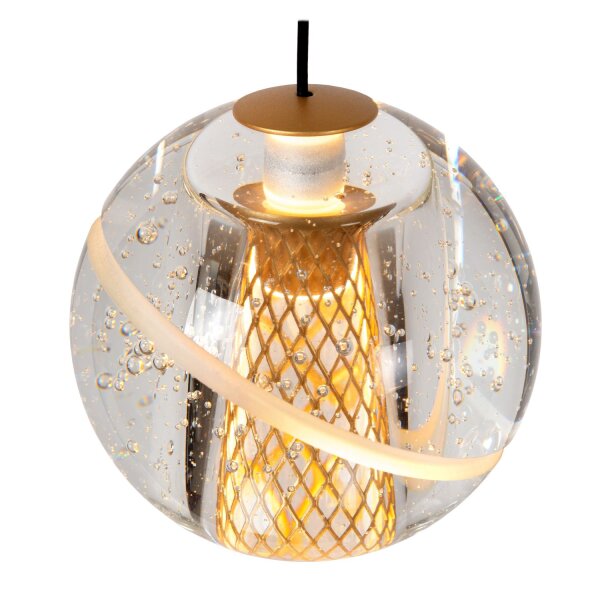 LED Pendelleuchte Glas Messing 2700 K L:84 cm edel