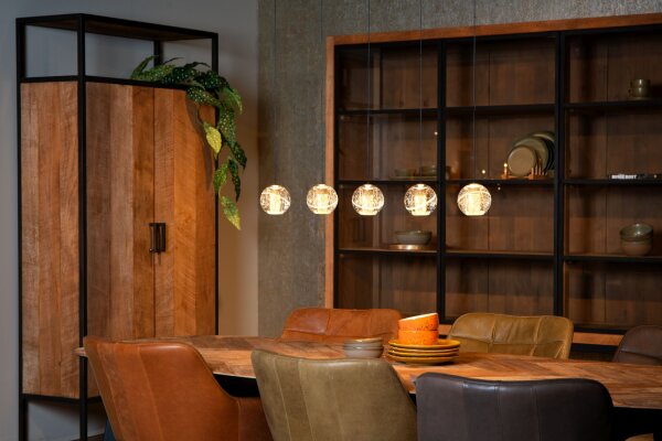 LED Pendelleuchte Glas Messing 2700 K L:84 cm edel