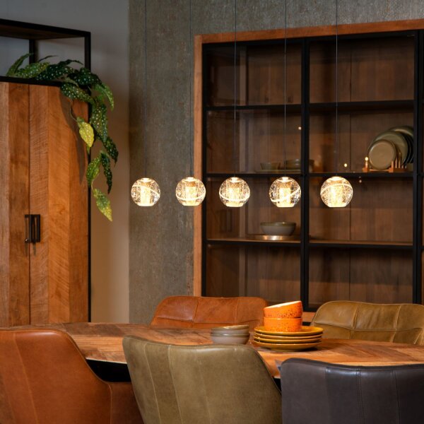 LED Pendelleuchte Glas Messing 2700 K L:84 cm edel