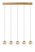 LED Pendelleuchte Glas Messing 2700 K L:84 cm edel