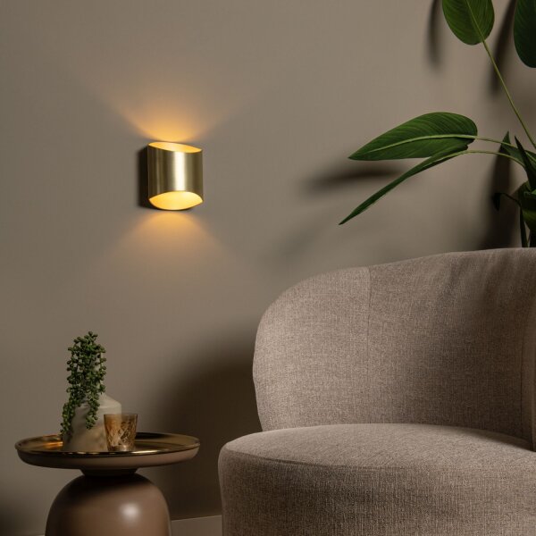 Wandlampe Messing G9 L:16 cm Up Down modern edel