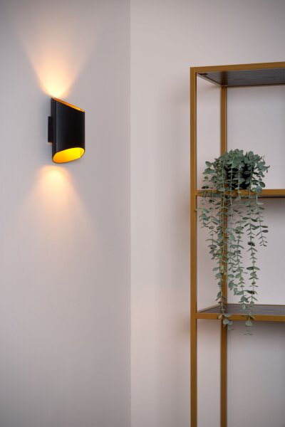 Wandlampe Schwarz Messing G9 H:18 cm Up Down edel