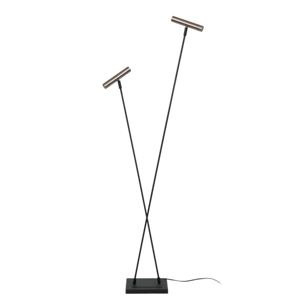 Stehlampe Metall Grau Schwarz G9 H:163 cm modern