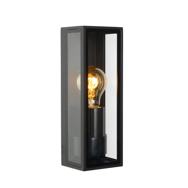 Wandlampe Außen Metall Schwarz IP65 H:25,8 cm edel