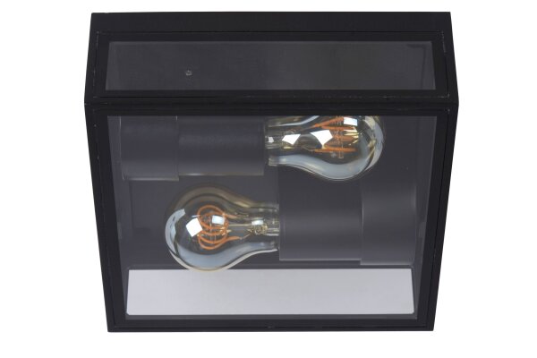 Deckenlampe Außen Metall Schwarz IP65 B:22 cm edel