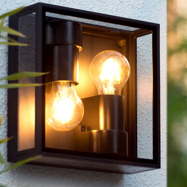 Deckenlampe Außen Metall Schwarz IP65 B:22 cm edel