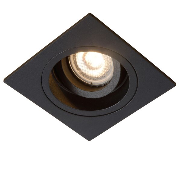 Einbauspot Metall Schwarz GU10 B:9 cm modern edel