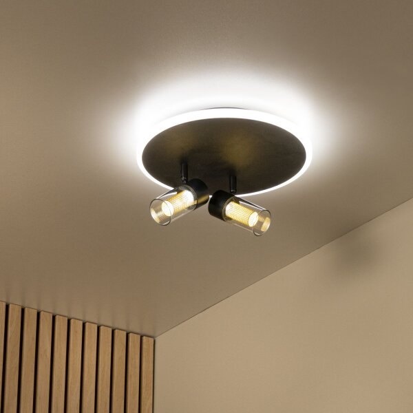 LED Deckenleuchte 2200 K B:30 cm Fernbedienung edel