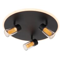LED Deckenleuchte Schwarz Fernbedienung 2200 K B:40 cm